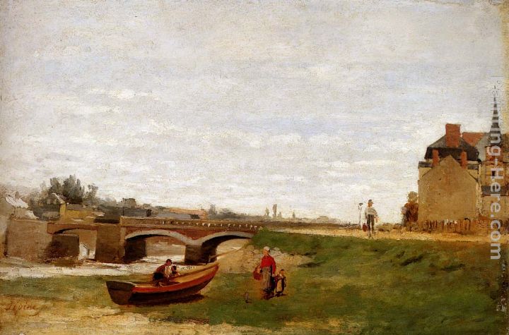 Landscape with a Bridge painting - Stanislas Lepine Landscape with a Bridge art painting